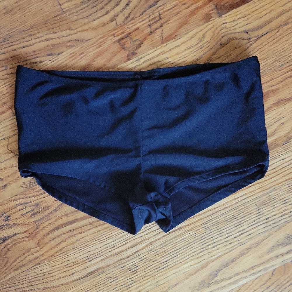 Black High-Waist Swim Shorts for Women